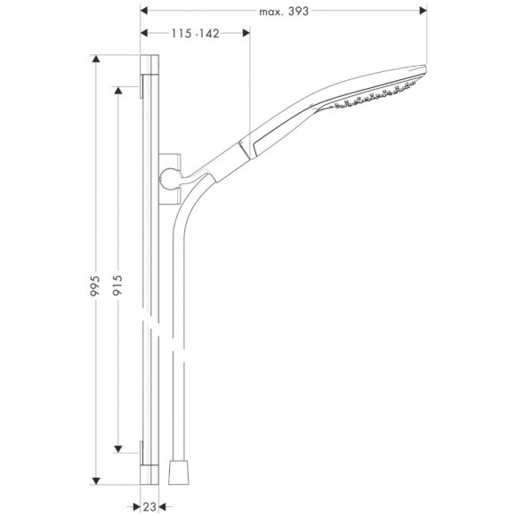Душевой набор hansgrohe Raindance Select S 150/Raindance Unica S 26626000 Душевой набор hansgrohe Raindance Select S 150/Raindance Unica S 26626000