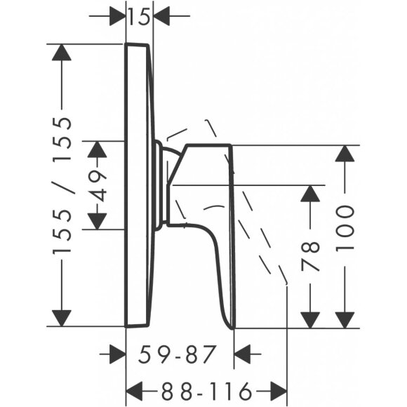 Смеситель hansgrohe Talis E Highflow для душа 71768000