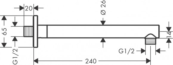 Кронштейн для душа Hansgrohe Vernis Shape 26405000