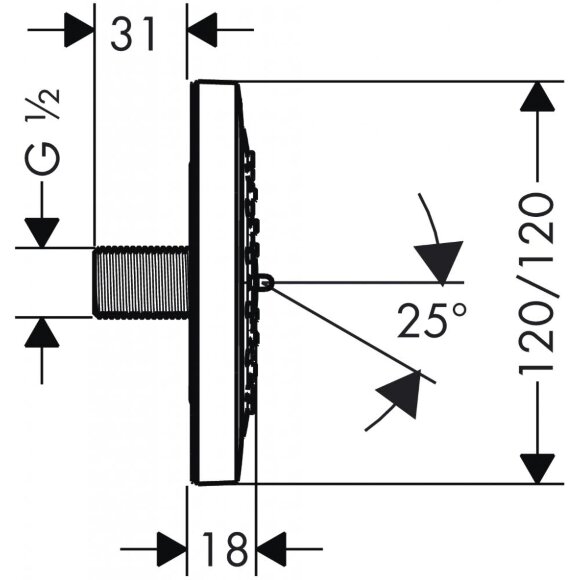 Боковая форсунка hansgrohe PuraVida 28430000 Боковая форсунка hansgrohe PuraVida 28430000