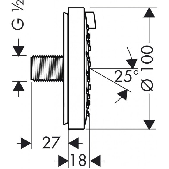 Боковая форсунка hansgrohe Raindance Air 28477000 Боковая форсунка hansgrohe Raindance Air 28477000