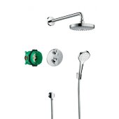 Душевая система скрытого монтажа с термостатом Hansgrohe Ecostat S, хром 27295000 Душевая система скрытого монтажа с термостатом Hansgrohe Ecostat S, хром 27295000