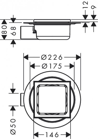 Трап для душа Hansgrohe RainDrain Spot 15x15 56055800