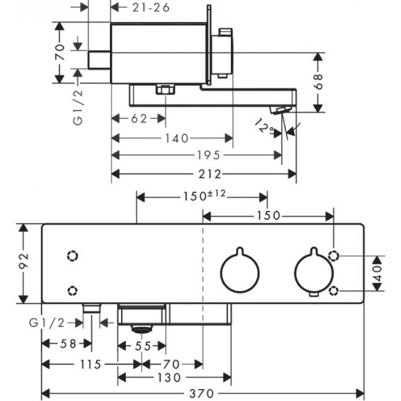 Термостат hansgrohe ShowerTablet 350, ВМ, для душа, белый/хром 13107400 Термостат hansgrohe ShowerTablet 350, ВМ, для душа, белый/хром 13107400