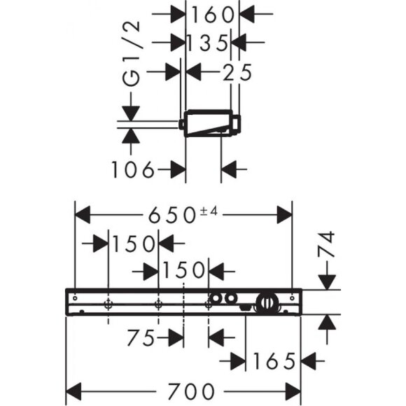 Термостат hansgrohe ShowerTabletSelect 700 для душа, белый/хром 13184400 Термостат hansgrohe ShowerTabletSelect 700 для душа, белый/хром 13184400
