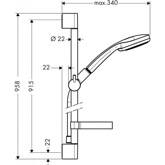 Душевой набор hansgrohe Croma 100 Multi/Unica C 27774000 Душевой набор hansgrohe Croma 100 Multi/Unica C 27774000