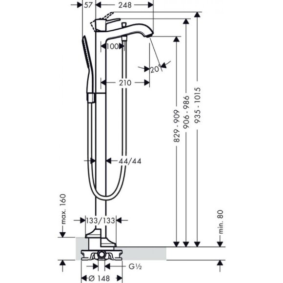 Смеситель hansgrohe Metropol Classic для ванны 31445000 Смеситель hansgrohe Metropol Classic для ванны 31445000