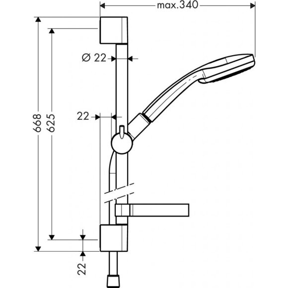 Душевой набор hansgrohe Croma 100 Vario/Unica C 27772000 Душевой набор hansgrohe Croma 100 Vario/Unica C 27772000