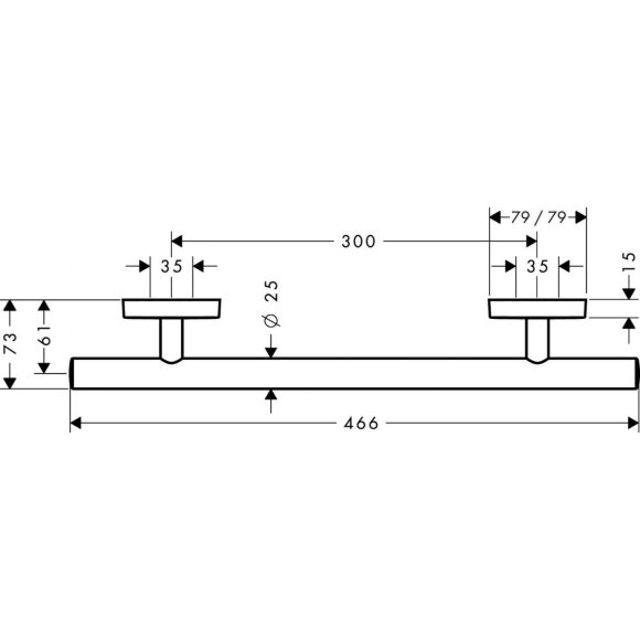 Поручень hansgrohe PuraVida 41513000 Поручень hansgrohe PuraVida 41513000