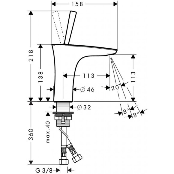 Смеситель hansgrohe PuraVida для раковины со сливным клапаном Push-Open, хром 15070000 Смеситель hansgrohe PuraVida для раковины со сливным клапаном Push-Open, хром 15070000