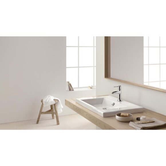 Смеситель hansgrohe Talis Classic для раковины Natural со сливным гарнитуром, хром 14127000
