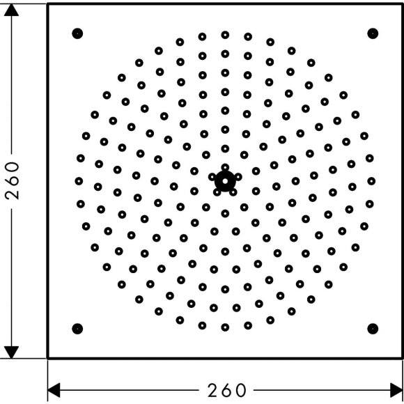 Верхний душ hansgrohe Raindance Air 1 jet 260x260 мм, хром 26472000