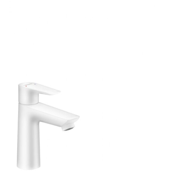 Смеситель hansgrohe Talis E для раковины 110, однорычажный, со сливным гарнитуром, матовый белый 71710700