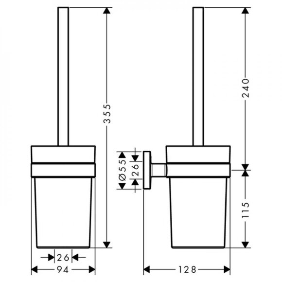 Туалетный ершик подвесной Hansgrohe Logis Universal 41722000