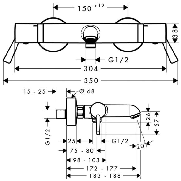 Термостат hansgrohe Ecostat Comfort Care для ванны 13115000