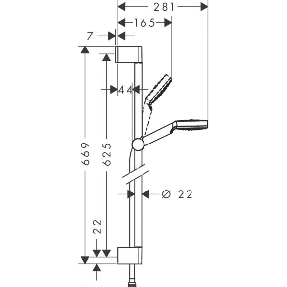 Душевой набор hansgrohe Crometta 1jet 65 см, белый/хром 26533400 Душевой набор hansgrohe Crometta 1jet 65 см, белый/хром 26533400