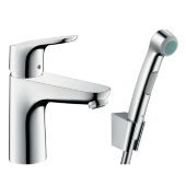 Смеситель hansgrohe Focus для раковины с гигиеническим душем и донным клапаном Push-Open 31927000 Смеситель hansgrohe Focus для раковины с гигиеническим душем и донным клапаном Push-Open 31927000