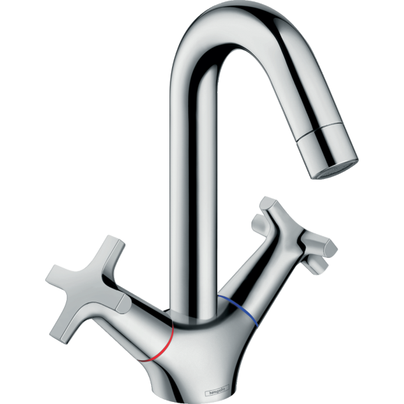 Смеситель hansgrohe Logis Classic для раковины с двумя рукоятками без сливного набора, хром 71271000 Смеситель hansgrohe Logis Classic для раковины с двумя рукоятками без сливного набора, хром 71271000
