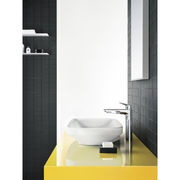 Смеситель hansgrohe Logis для раковины с высоким изливом без сливного набора, хром 71091000 Смеситель hansgrohe Logis для раковины с высоким изливом без сливного набора, хром 71091000