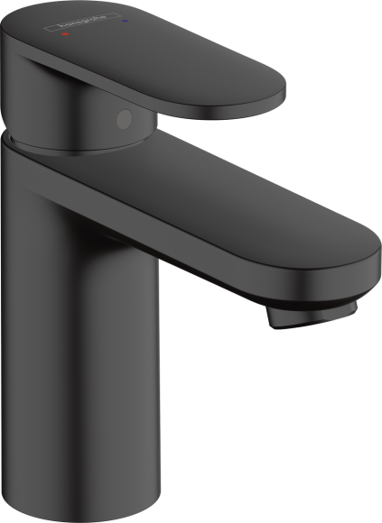 Смеситель для раковины hansgrohe Vernis Blend 100, без сливного гарнитура, чёрный матовый 71580670