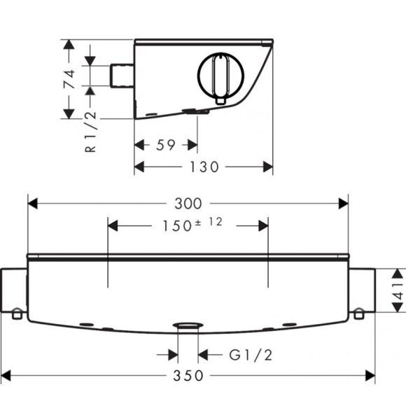 Термостат hansgrohe Ecostat Select для душа 13111000 Термостат hansgrohe Ecostat Select для душа 13111000