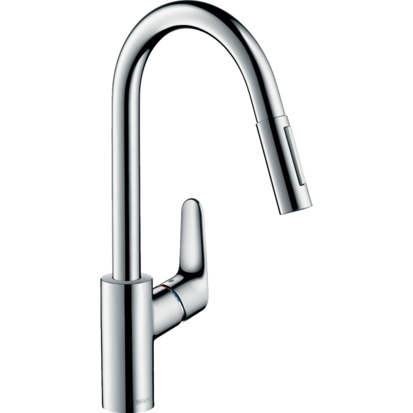 Смеситель hansgrohe Focus для кухонной мойки с выдвижным душем, хром 31815000