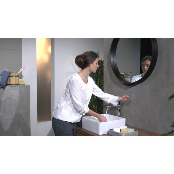 Смеситель hansgrohe Talis Select E для раковины с высоким изливом и сливным гарнитуром, хром 71752000 Смеситель hansgrohe Talis Select E для раковины с высоким изливом и сливным гарнитуром, хром 71752000