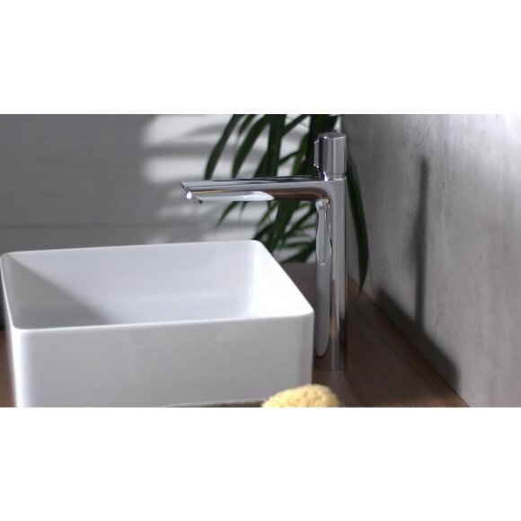Смеситель hansgrohe Talis Select E для раковины с высоким изливом и сливным гарнитуром, хром 71752000 Смеситель hansgrohe Talis Select E для раковины с высоким изливом и сливным гарнитуром, хром 71752000