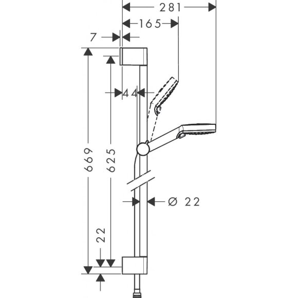 Душевой набор hansgrohe Crometta Vario Green 65, белый/хром 26555400 Душевой набор hansgrohe Crometta Vario Green 65, белый/хром 26555400