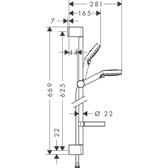 Душевой набор hansgrohe Crometta Vario и мыльницей Casetta 65, белый/хром 26553400 Душевой набор hansgrohe Crometta Vario и мыльницей Casetta 65, белый/хром 26553400
