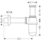 Сифон-стакан hansgrohe, хром 52053000