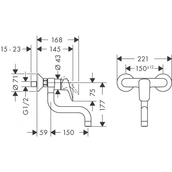 Смеситель hansgrohe Logis для кухонной мойки 71836000 Смеситель hansgrohe Logis для кухонной мойки 71836000