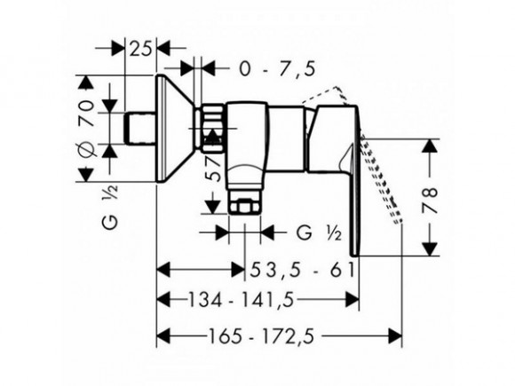 Смеситель для душа Hansgrohe Talis E 2 без душевого гарнитура, хром 31662000
