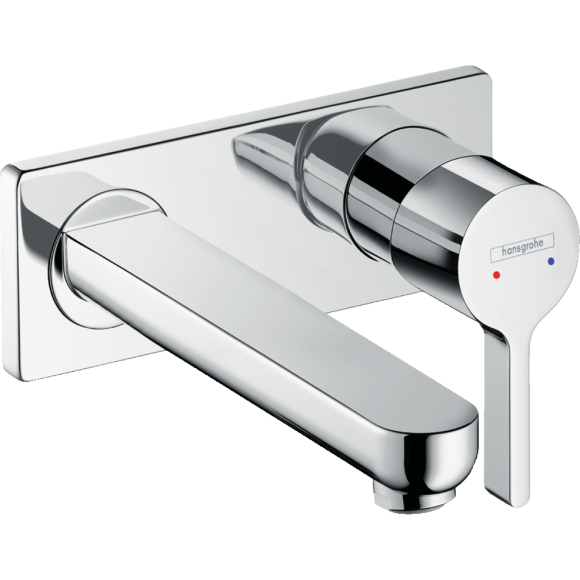 Смеситель hansgrohe Metris S для раковины настенный с длинным изливом, хром 31163000 Смеситель hansgrohe Metris S для раковины настенный с длинным изливом, хром 31163000