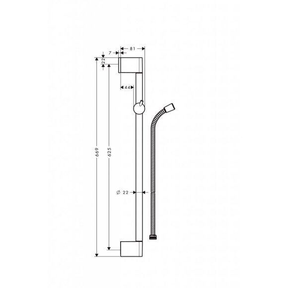 Штанга для душа hansgrohe Unica Crometta 65 см 27615000 Штанга для душа hansgrohe Unica Crometta 65 см 27615000