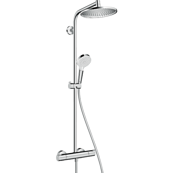 Душевая система hansgrohe Crometta S 240 1jet Showerpipe EcoSmart с термостатом 27268000 Душевая система hansgrohe Crometta S 240 1jet Showerpipe EcoSmart с термостатом 27268000