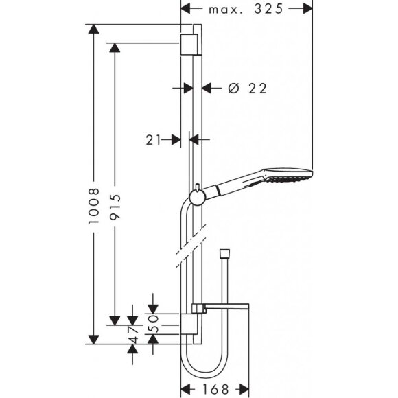 Душевой набор hansgrohe Raindance Select E 120 3jet/Unica S Puro 26621400 Душевой набор hansgrohe Raindance Select E 120 3jet/Unica S Puro 26621400