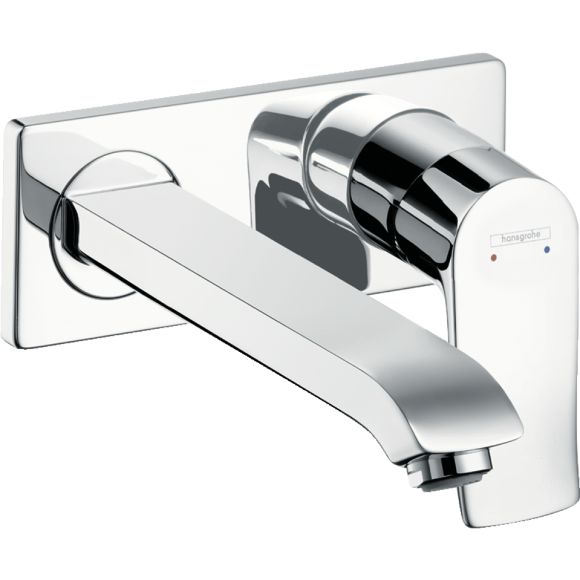 Смеситель hansgrohe Metris для раковины настенный с длинным изливом, хром 31086000 Смеситель hansgrohe Metris для раковины настенный с длинным изливом, хром 31086000