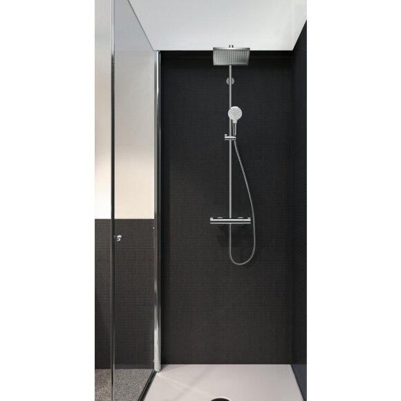 Душевая система hansgrohe Crometta Е 240 1jet Showerpipe с термостатом 27271000 Душевая система hansgrohe Crometta Е 240 1jet Showerpipe с термостатом 27271000