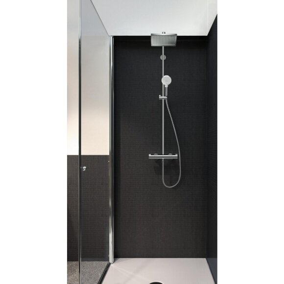 Душевая система hansgrohe Crometta Е 240 1jet Showerpipe с термостатом 27271000 Душевая система hansgrohe Crometta Е 240 1jet Showerpipe с термостатом 27271000