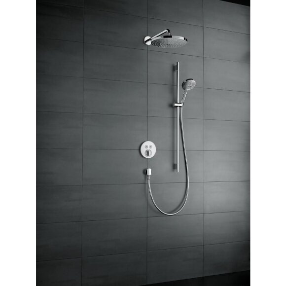Верхний душ hansgrohe Raindance Select S 300 2jet с держателем 390 мм, хром 27378000