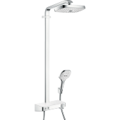 Душевая система hansgrohe Raindance Select E 300 2jet Showerpipe с термостатом, белый/хром 27126400 Душевая система hansgrohe Raindance Select E 300 2jet Showerpipe с термостатом, белый/хром 27126400
