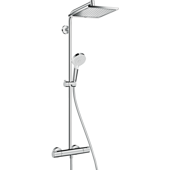 Душевая система hansgrohe Crometta Е 240 1jet Showerpipe EcoSmart с термостатом 27281000 Душевая система hansgrohe Crometta Е 240 1jet Showerpipe EcoSmart с термостатом 27281000