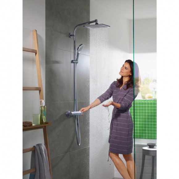 Душевая система hansgrohe Crometta Е 240 1jet Showerpipe EcoSmart с термостатом 27281000 Душевая система hansgrohe Crometta Е 240 1jet Showerpipe EcoSmart с термостатом 27281000