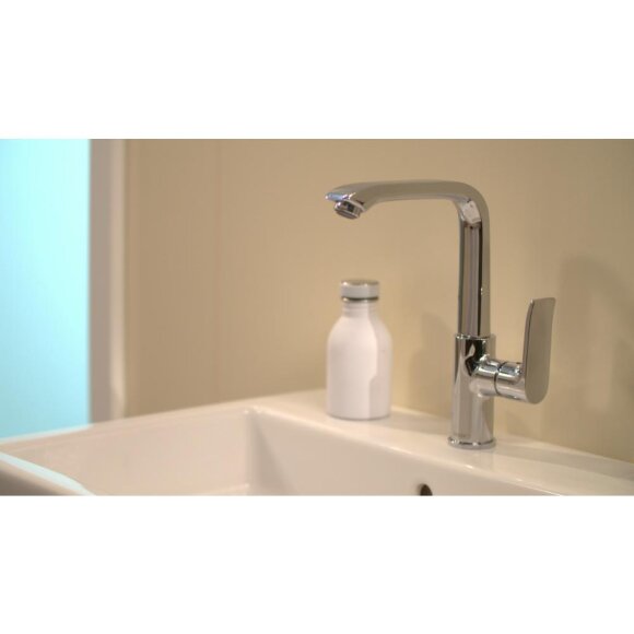 Смеситель hansgrohe Metris для раковины со сливным гарнитуром и поворотным изливом, хром 31087000 Смеситель hansgrohe Metris для раковины со сливным гарнитуром и поворотным изливом, хром 31087000