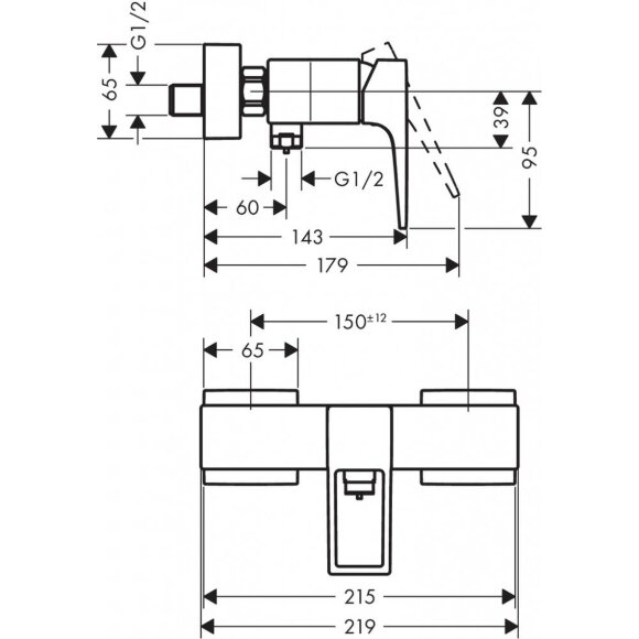 Смеситель hansgrohe Metropol для душа 74560000 Смеситель hansgrohe Metropol для душа 74560000