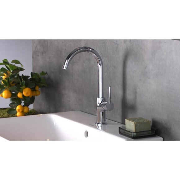 Смеситель для раковины hansgrohe Talis с поворотным изливом и сливным клапаном Push-Open, хром 32082000 Смеситель для раковины hansgrohe Talis с поворотным изливом и сливным клапаном Push-Open, хром 32082000