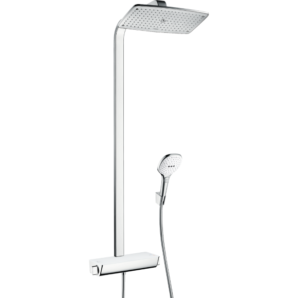 Душевая система hansgrohe Raindance Select E 360 Showerpipe с термостатом, белый/хром 27112400 Душевая система hansgrohe Raindance Select E 360 Showerpipe с термостатом, белый/хром 27112400