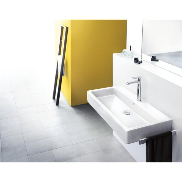 Смеситель hansgrohe Metris для раковины со средним изливом и сливным гарнитуром, хром 31183000 Смеситель hansgrohe Metris для раковины со средним изливом и сливным гарнитуром, хром 31183000