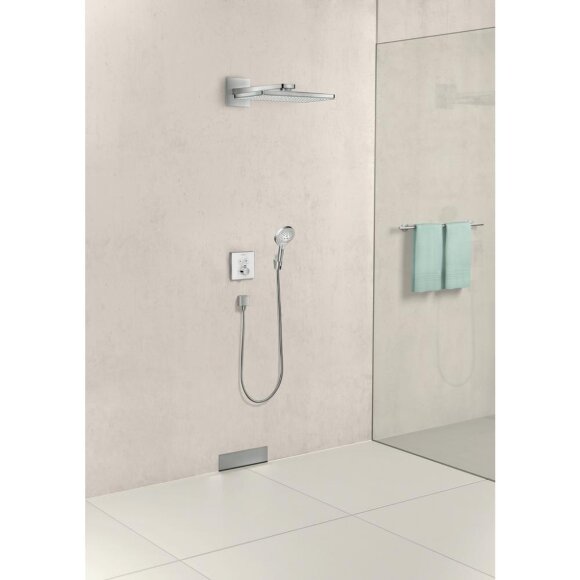 Термостат hansgrohe ShowerSelect Glass для двух потребителей стеклянный, белый/хром 15738400 Термостат hansgrohe ShowerSelect Glass для двух потребителей стеклянный, белый/хром 15738400